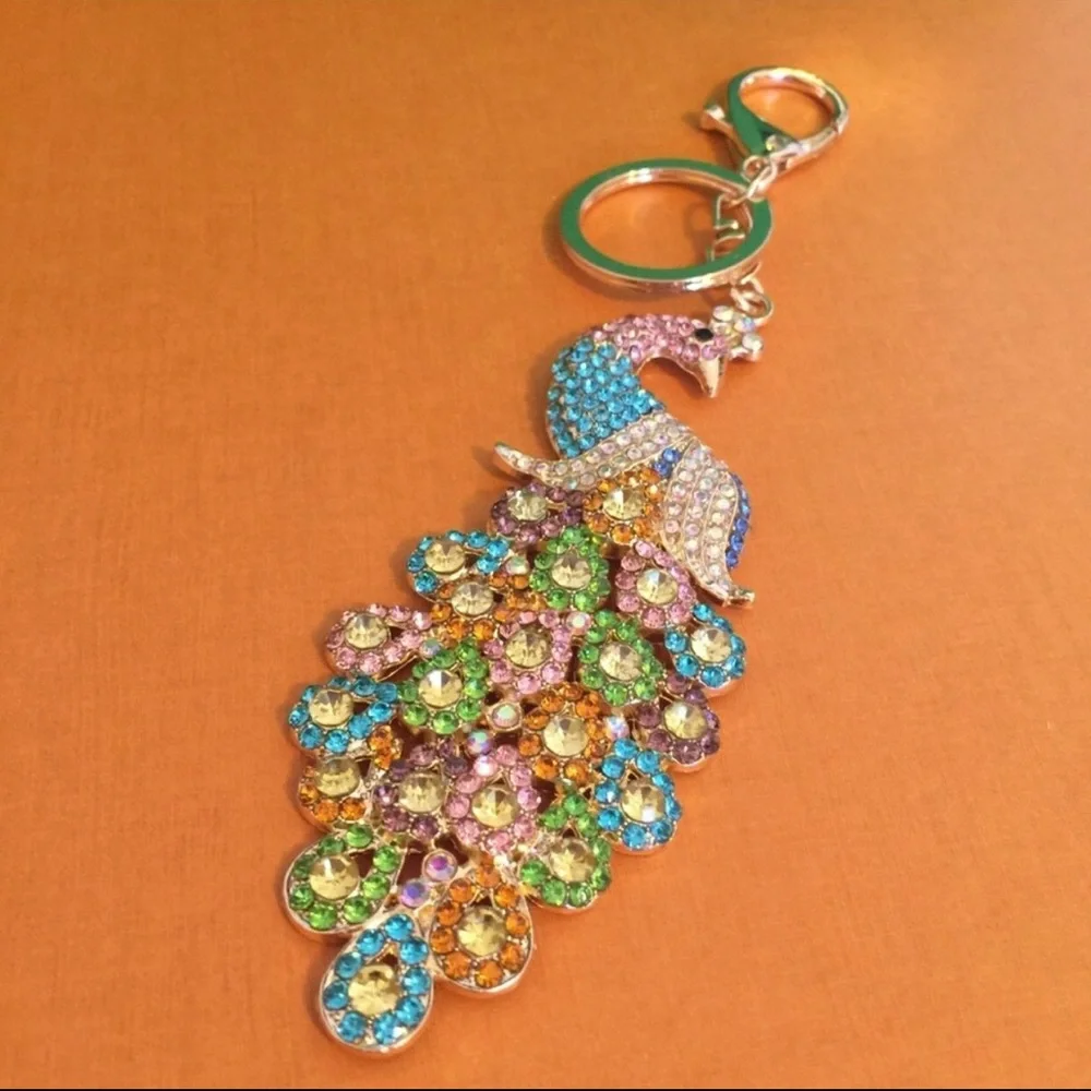 ❤️❤️❤️NEW multi-color large peacock purse charm❤️❤️❤️ - Picture 8 of 9